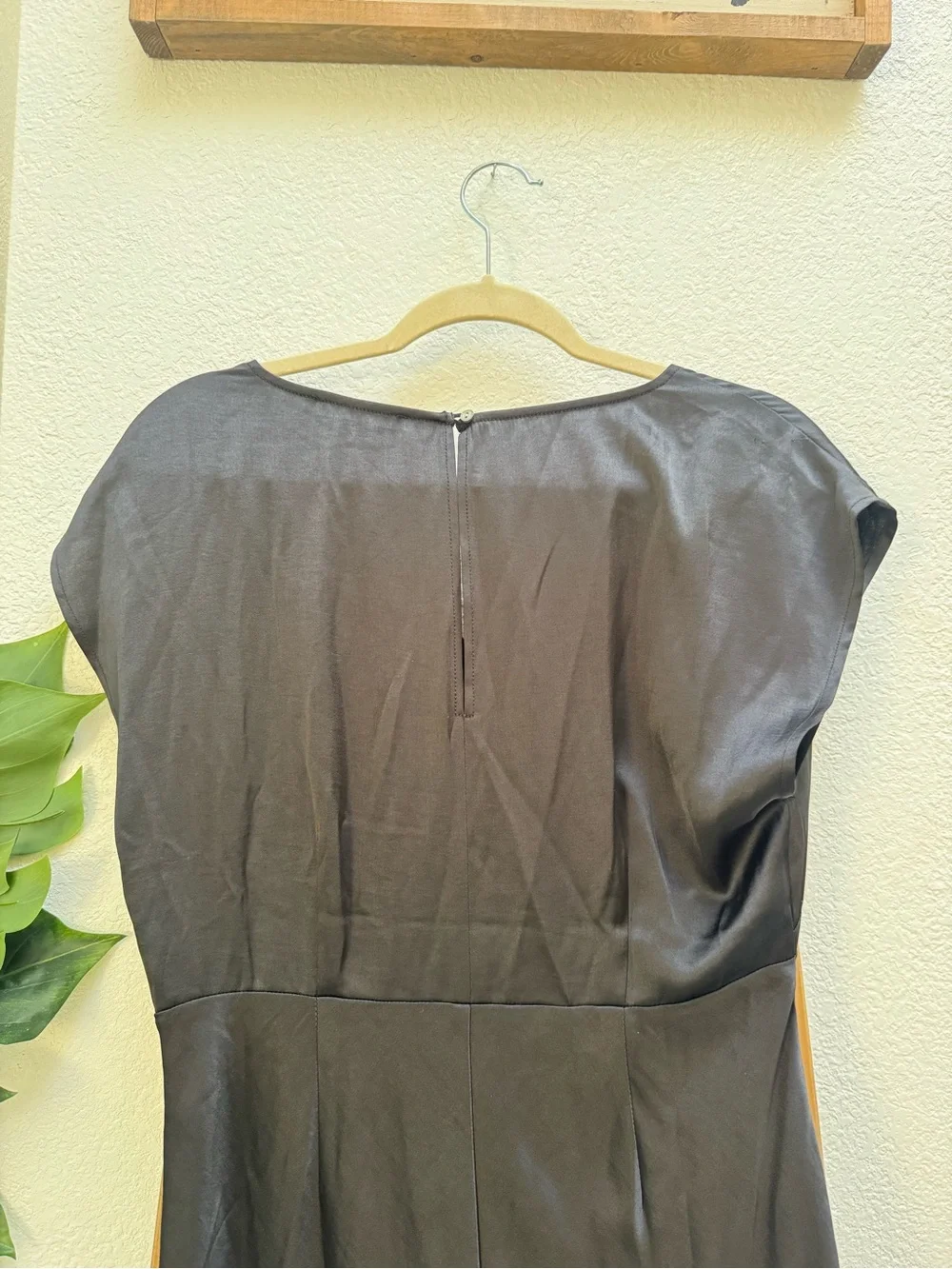 Madewell Black Satin V-Neck Maxi Dress Minimalist Wear